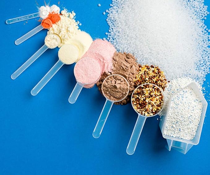Plastic Measuring Scoop, 1/2 Teaspoon (2.5 cc | 2.5 mL) Long Handle Spoons for Powders, Granules, Coffee, Pet Food, Baking Supplies, Protein and Other Dry Goods, BPA Free (Set of 1)