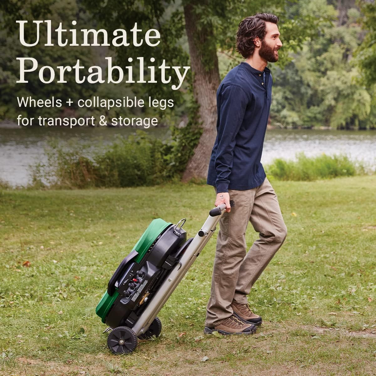 Coleman RoadTrip 285 Portable Stand-Up Propane Grill with 3 Adjustable Burners & Instastart Ignition, 20,000 BTUs of Power for Outdoor Cooking, Camping, Tailgating, Grilling, BBQs, & More