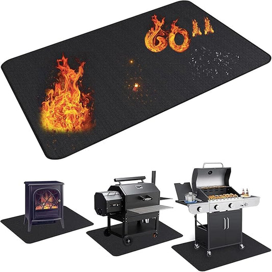 UBeesize Thickened 60x36 inch Under Grill Mat for Outdoor Grill, Fireproof Mat for Lawn, Smokers, Gas Grills, Deck and Patio, Fireplace Mat Fire Pit Mat,Oil-Proof Waterproof Non-Slip BBQ Protector