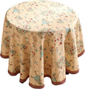 patdrea Designer Linen Beige Round Tablecloth,Vintage Italian Trees Pattern Table Cloth,Decoration Table Cover Cloth for Kitchen Dining Christmas,Tea Party,Thanksgiving,Diameter 67"-Tatiana a