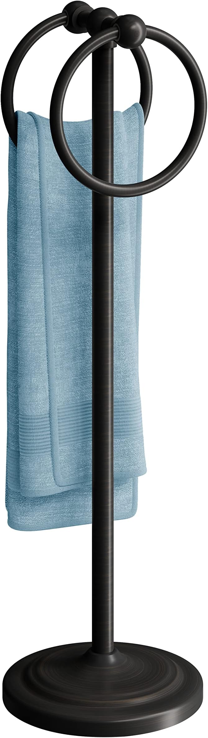 BGL Hand Towel Holder Stand for Bathroom, Hand Towel Stand for Bathroom Counter, Free Standing Towel Racks for Bathroom with Weighted Wood Base,19" High-Oil Rubbed Bronze