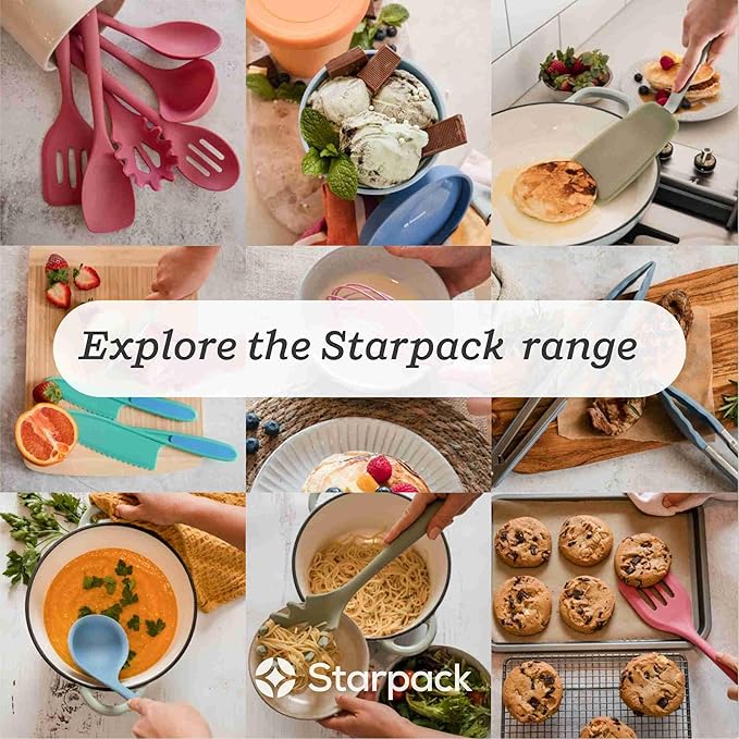 StarPack 'Scrape & Stir' Silicone Spatula Set (4 Pcs) - Heat Resistant Spatula Set 600°F - Food Grade Kitchen Spatulas - Nonstick Silicone Baking & Cooking Spatula - Rubber Spatulas for Kitchen Use