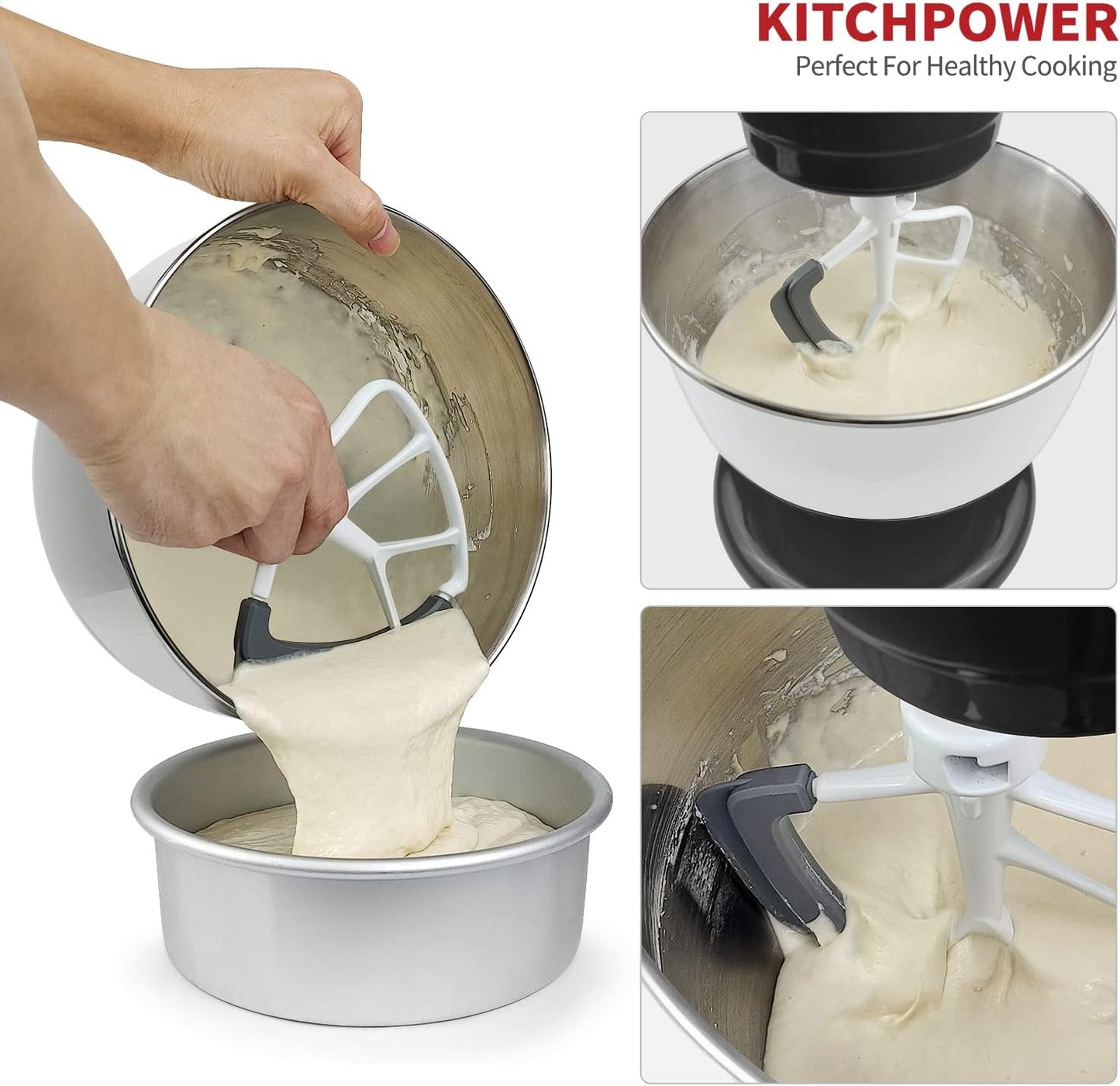4.5-5 Quart Flex Edge Beater for Tilt-Head Stand Mixers White