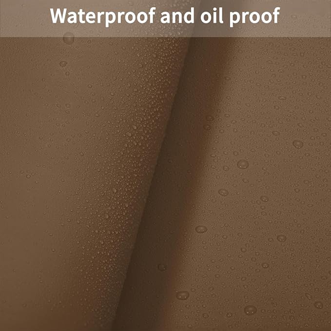 Leather Table Cover,1.8mm Thick,36x48 Inch Table Protector,Table Protector for Dining Room Table,Table Pads for Dining Room Table.(Mud Color+Champagne Gold,36x48)