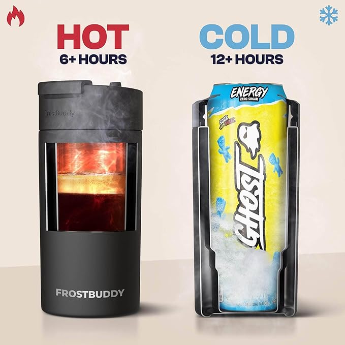 Frost Buddy Universal Can Cooler - Fits all - Stainless Steel Can Cooler for 12 oz & 16 oz Regular or Slim Cans & Bottles - Stainless Steel (RealTree APX)