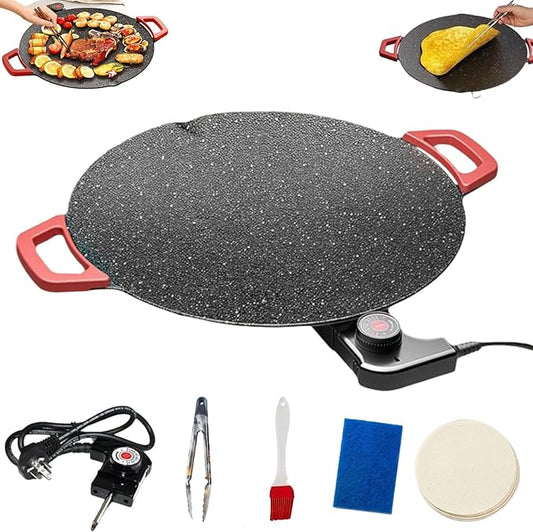 Indoor Grills Electric Smokeless, Smoke-Free Indoor Electric Grill & Non-stick Pan, 11/14 /15 Inch Nonstick Round Pan with Temperature Control, for Steaks, Pancakes, And BBQ (36 cm / 14.17 in)