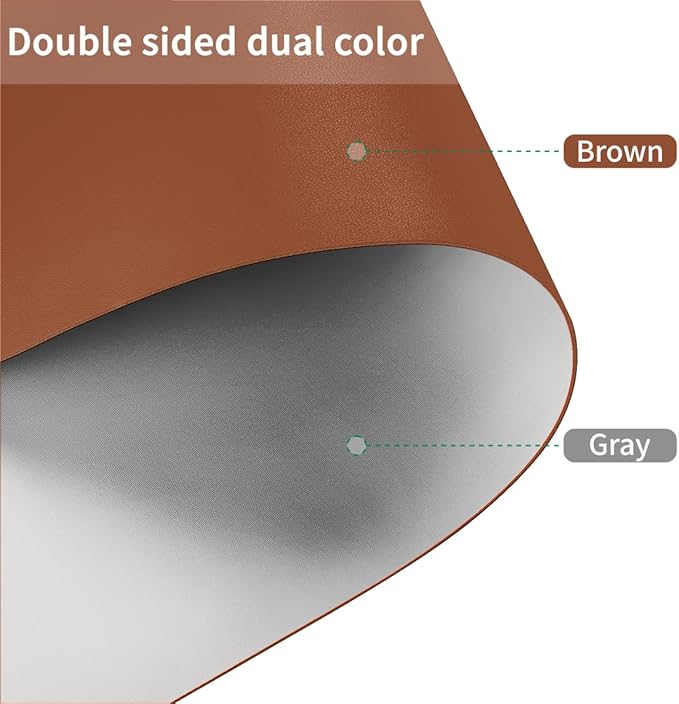 Table Cover Rectangle for Dining Room Table - Can Be Used On Both Sides Waterproof and Easy to Clean Good Flatness Used for Dining Table(Brown+Gray 44x96)