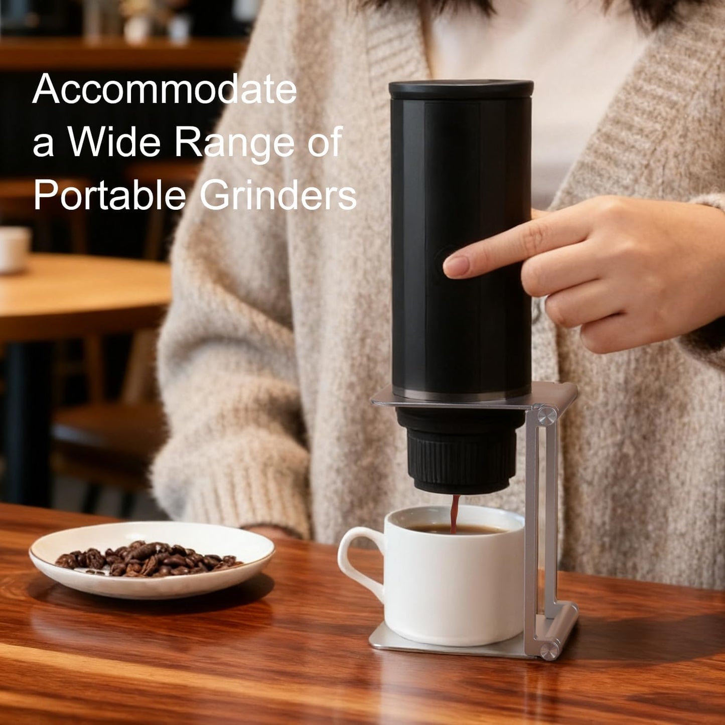 Pour over Dripper Stand,Portable & Foldable Espresso Machine Stand,Office coffee stand with base,Suitable for office,home,camping