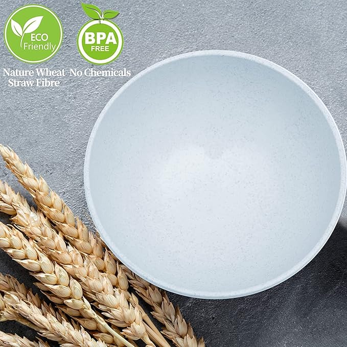 Homestockplus 【Set of 8】 Unbreakable Large Bowls,34 Oz Ramen Bowls BPA-Free Eco-Friendly Soup Bowl Set for Cereal, Salad, Soup, Ramen,Grains,Oatmeal Apply to Kitchen, Dishwasher & Microwave Safe