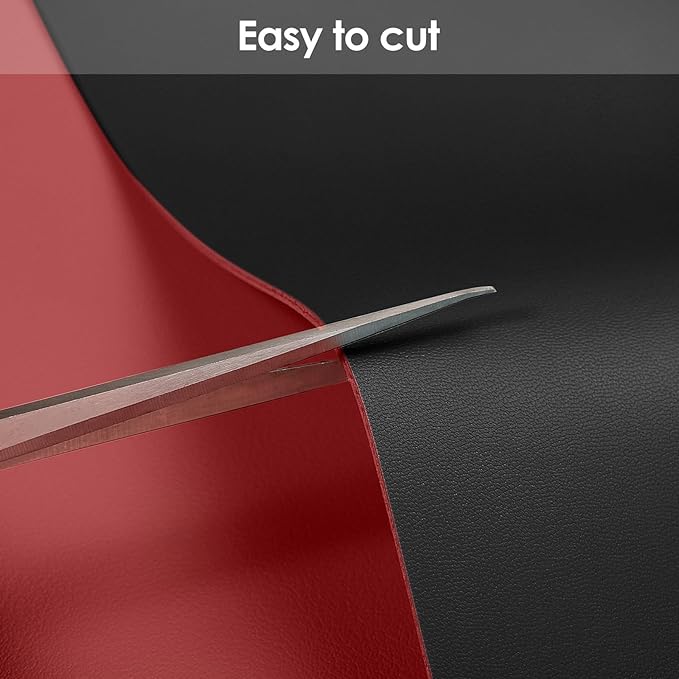 Leather Desk Mat,1.8mm Thick,12x60 Inch Desk Cover,Desk Protector Mat,Dresser Cover Top,Dresser Top Cover,Dresser Top Protector,Desk Covers On Top of Desks(Black+Wine Red,12×60)