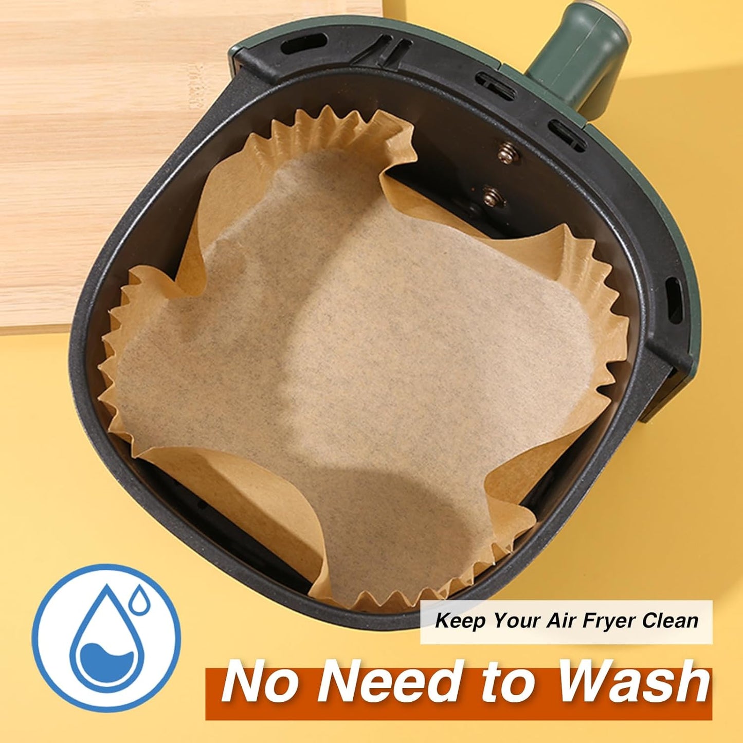Parchment Paper, OOTDAY 100Pcs Square Air Fryer Liners Disposable, Cooking Non-Stick air fryer accessories, Frying Pan, Oil-proof Air Fryers for 2-4 QT Air Fryer Baking Roasting Microwave(6.5")
