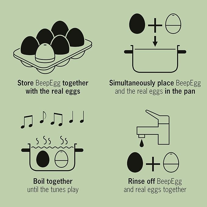 Monkey BeepEgg – Egg Timer for Boiling Eggs – Musical Egg Cooker for Soft, Medium, Hard Boiled Eggs – Food Safe – Singing Floating Egg Timer – Egg Cooker for 3 Levels of Doneness - Brainstream