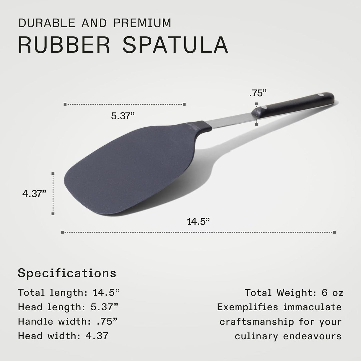 Made In Cookware - Rubber Spatula - Harbour Blue - Versatile Kitchen Essential - Dishwasher Safe - Crafted in China