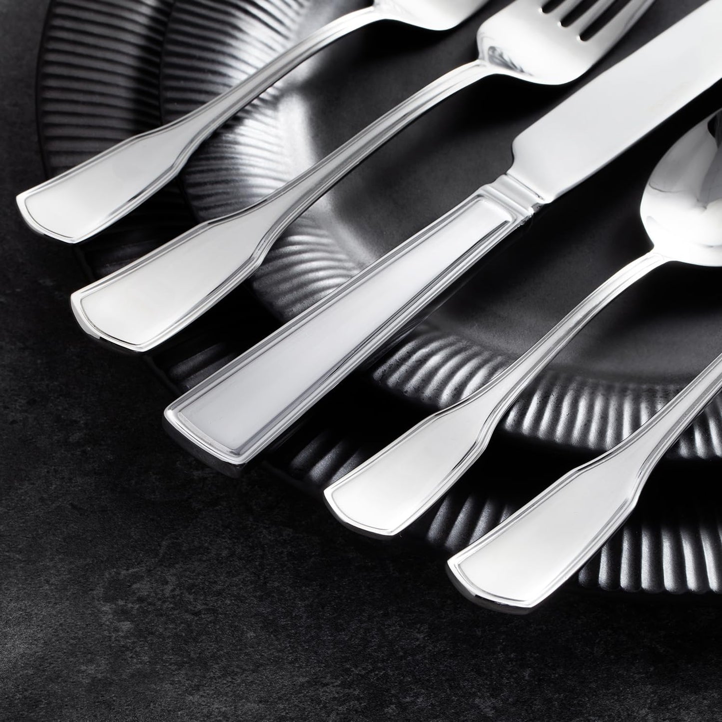 KINGSTONE 30-Piece Silverware Set, 18/10 Stainless Steel Flatware Set for 6, Tableware Cutlery Set, Utensil Sets for Home Restaurant, Mirror Finish, Dishwasher Safe