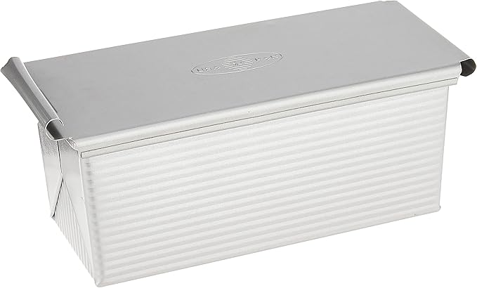 USA Pan Bakeware Pullman Loaf Pan With Cover, 9 x 4 inch, Nonstick & Quick Release Coating, Made in the USA from Aluminized Steel