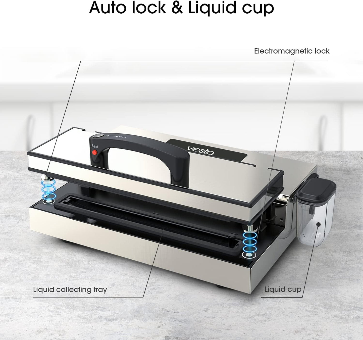 Vesta Precision Vac'n Seal Pro II Vacuum Sealer - Smart Seal Design, Full Speed Operation, Effortless Heavy Workload, Patented Cutter Box Bags, Designed and Serviced in USA