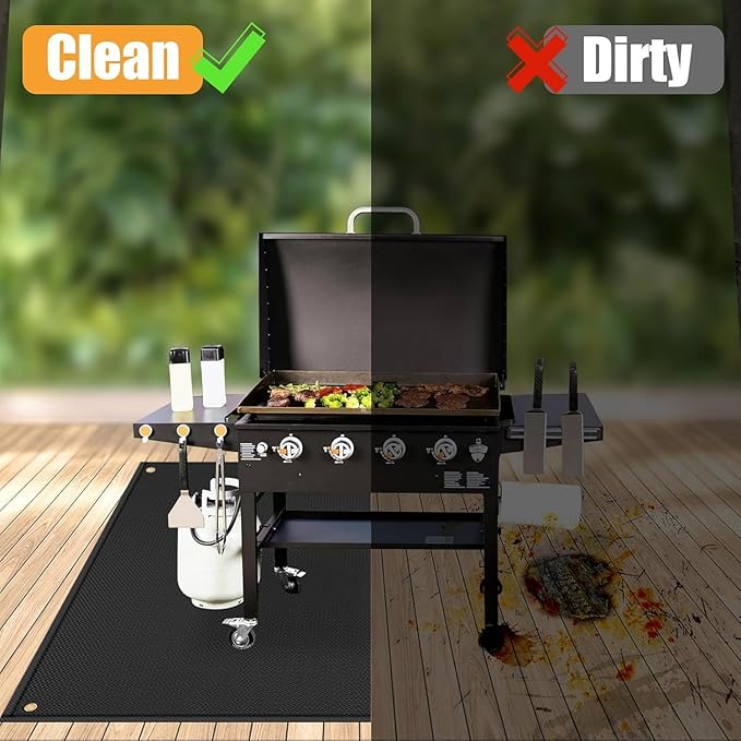 70 ×48 inches Under Grill Mat Fit Blackstone 28in & 36in Griddle/ Griddle Mat for Blackstone, Fireproof Indoor Fireplace Mat Fire Pit Mat BBQ Mats Grill Pads to Protect Deck Patio Smokers Gas Grills