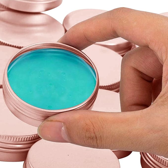 4 Ounce Aluminum Tin Jar with Screw Cap 120mL Tin Cans Refillable Containers for Cosmetic, Lip Balm, Cream, Lotion, Balms, Spices, Salve, Rose Gold 20 Pcs