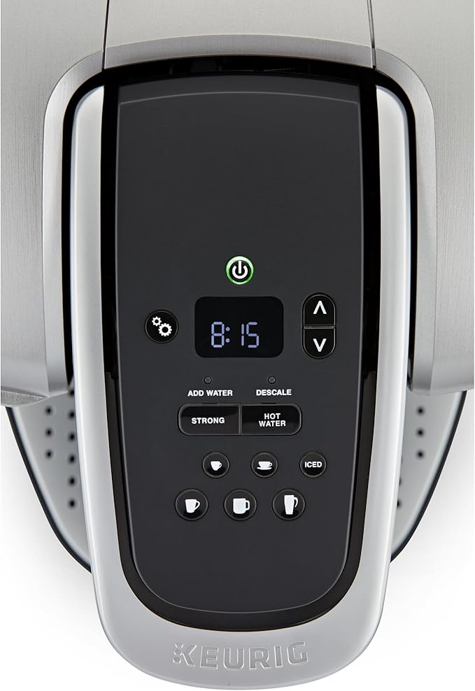 Keurig K-Elite Single Serve K-Cup Pod Coffee Maker, with Strength and Temperature Control, Iced Coffee Capability, 8 to 12oz Brew Size, Programmable, Brushed Silver