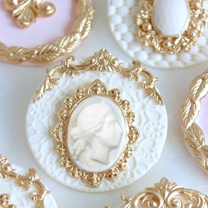 Art Molds for Polyclay Air Dry Clay Plaster Epoxy Resin Fondant Cake Decor Rococo Embellishment