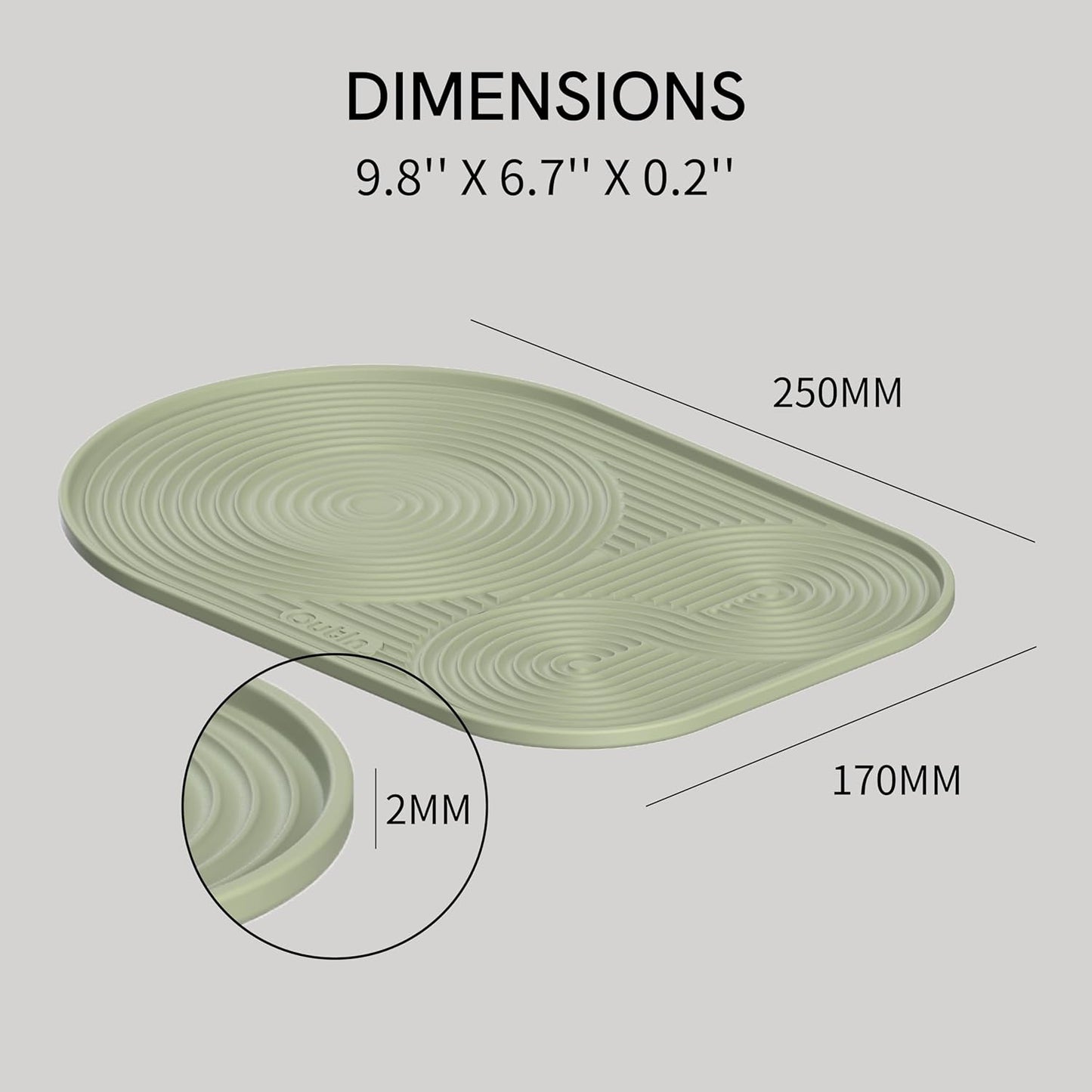 OutIn Silicone Coffee Mat, Foldable Waterproof, Drip Tray Mat For OutIn Products & Portable Coffee Makers 9.8’’ x6.7’’ (Green)