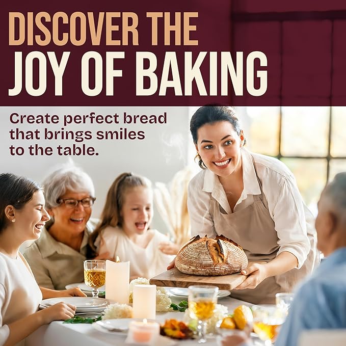 Superbaking Banneton Bread Proofing Basket, Sourdough Bread Baking Supplies, Round 9 Inch Sourdough Starter Kit, Proofing Basket for Baking, Bread Making Supplies Tools, Banneton Basket Gift Set