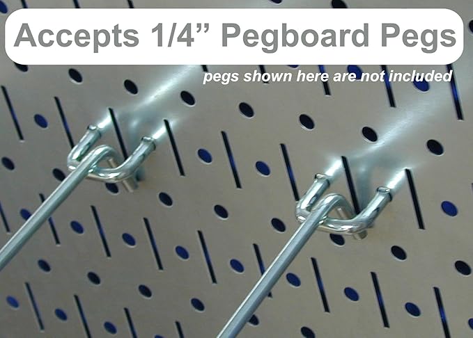 Wall Control Kitchen Pegboard Organizer Pots and Pans Storage Rack Organization Kit with Yellow Pegboard and Blue Accessories
