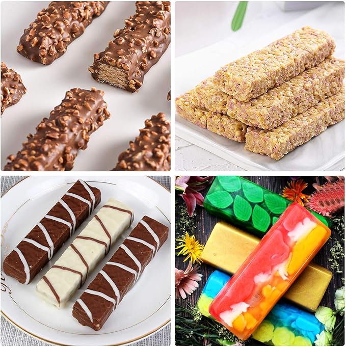 Palksky (2 Pack 12 Cavity Medium Narrow Silicone Rectangle Molds/Molds/Protein Bars mold/Energy Bars Maker for Caramel Bread Loaf Muffin Brownie Cornbread Cheesecake Pudding Soap Butter Mould