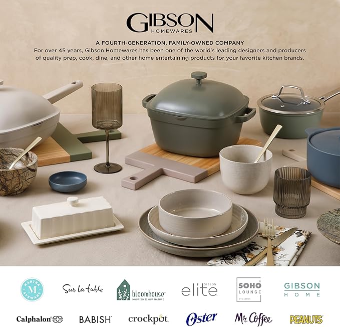 Gibson Home Zen Buffetware 39 Piece Dinnerware Set , White