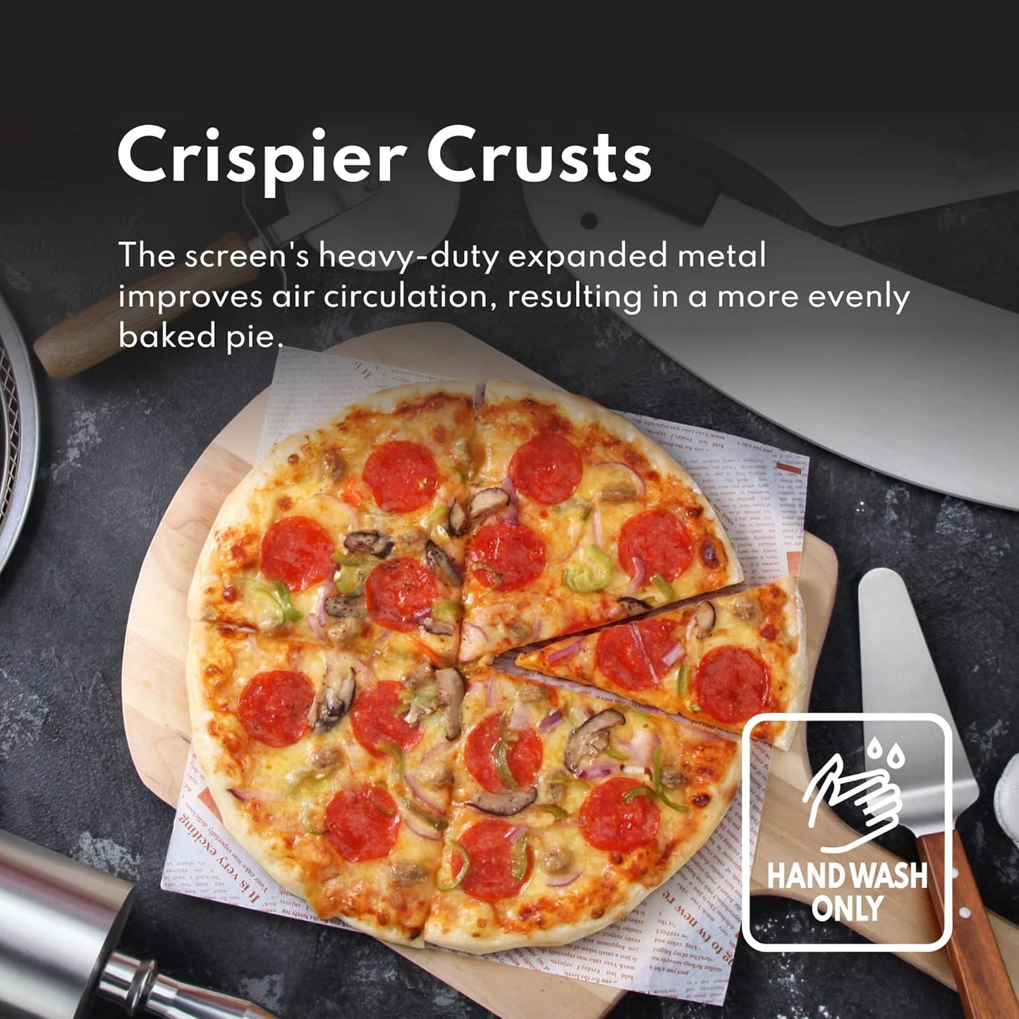 New Star Foodservice Restaurant-Grade Aluminum Pizza Baking Screen, Seamless (20-Inch (Pack of 1))