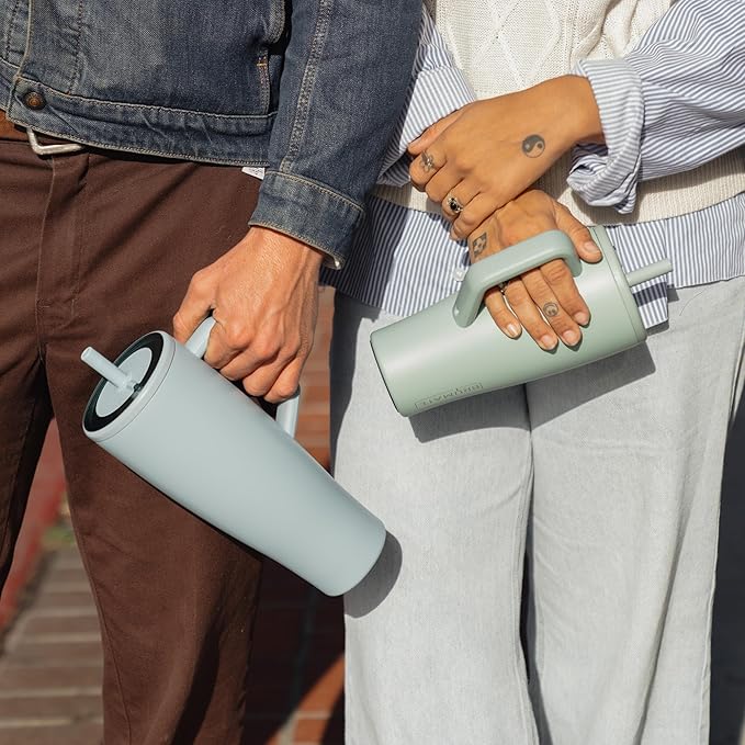 BrüMate Era 30 oz Tumbler with Handle and Straw | 100% Leakproof Insulated Water Bottle Tumbler with Lid and Flexible SoftSip Straw | Made of Stainless Steel | Cup Holder Friendly | 30oz (Kiwi)