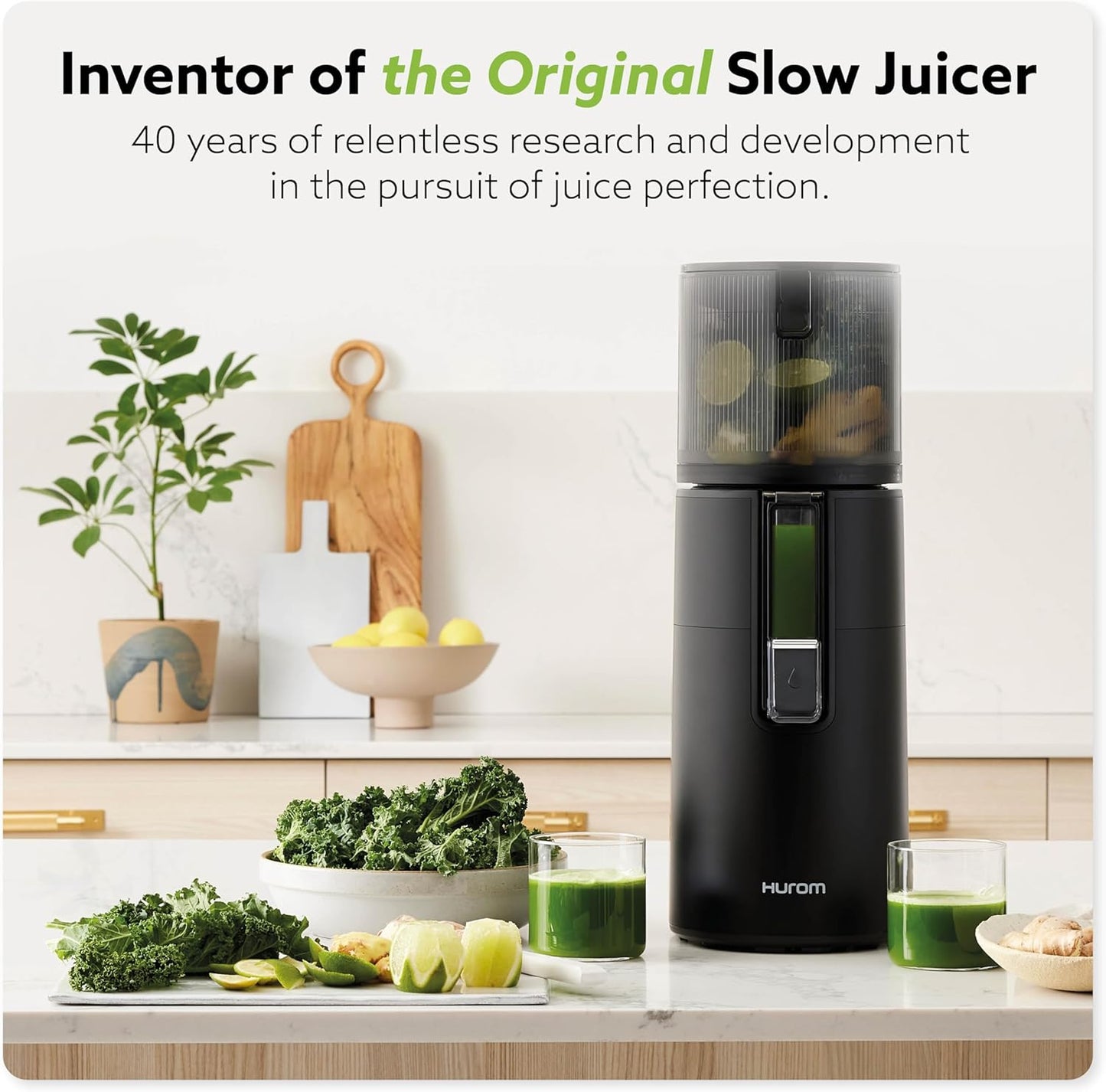 Hurom H400 Cold Press Juicer Machine, Award Winning Masticating Slow Juicer, Easy to Clean, Strainer & Hands Free with Self Feeding, Wide Mouth Hopper, Easy Assembly (White)