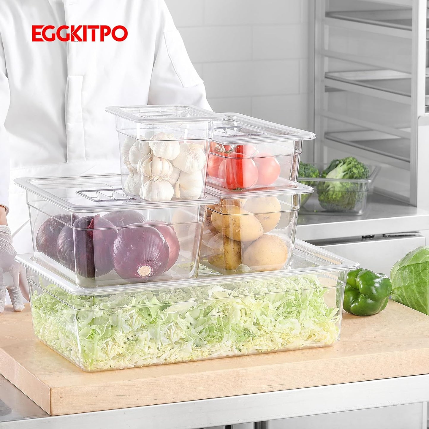 6 PCS Food Pan Lids 1/6 Size Polycarbonate Clear Pan Lids with Handle Food Storagge Container Cover for Commercial Restaurant Hotel Dishwasher Safety