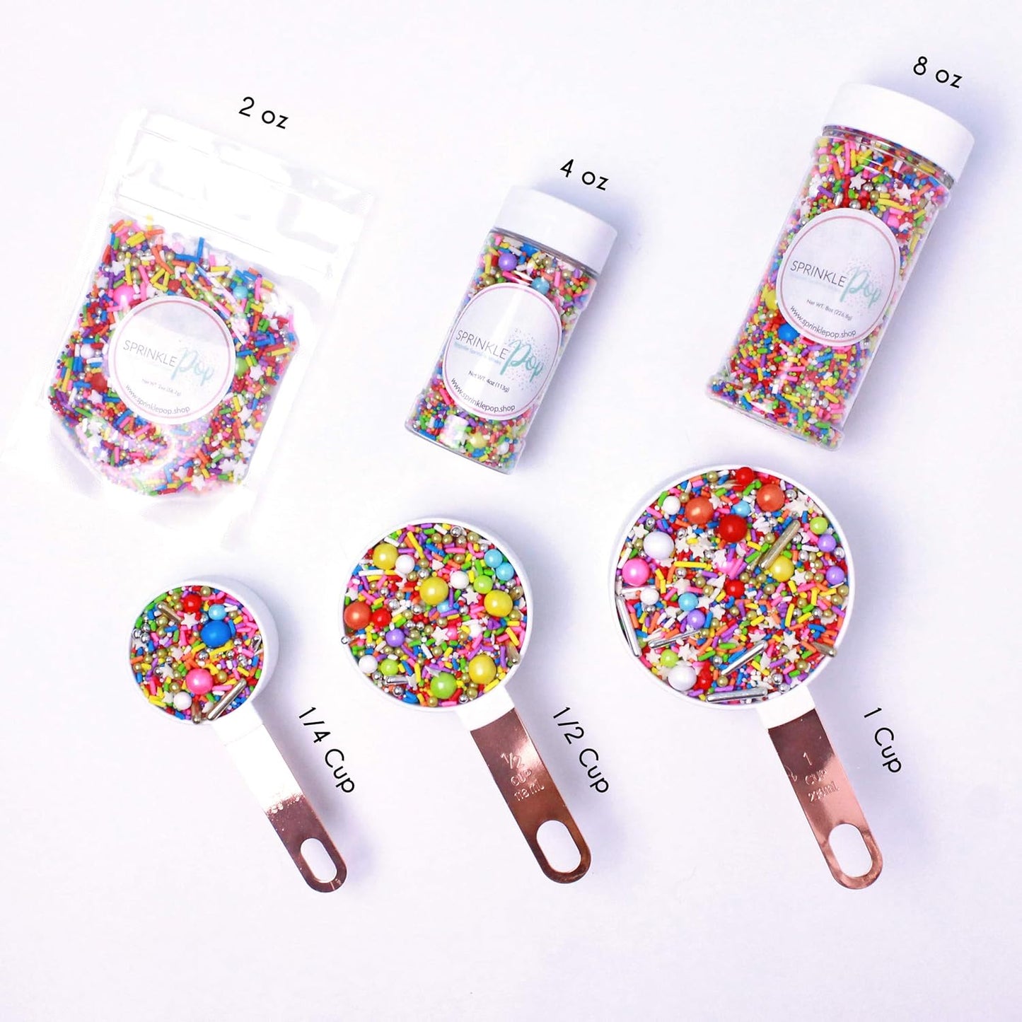 Sprinkle Pop Spring Mint Solid Colored Sprinkle Mix| Mint Jimmies| Birthday Sprinkles Made in USA for Decorating Cakes Cupcakes Donuts Cookies Brownies Ice Cream, 4oz