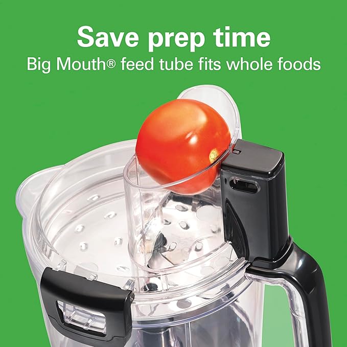 Hamilton Beach Stack & Snap Food Processor and Vegetable Chopper, Stainless Steel Blades, 14 Cup + 4-Cup Mini Bowls, 3-Speed 500 Watt Motor, Black (70585)