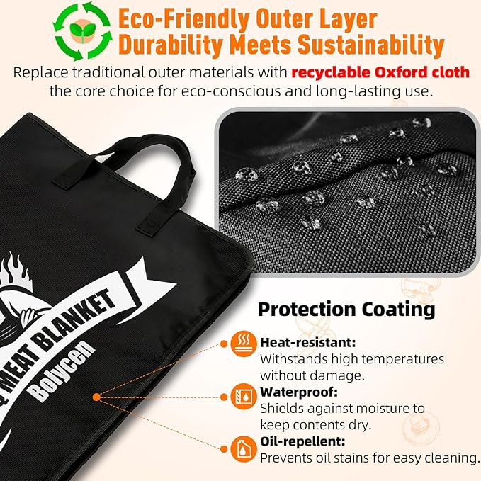 Upgraded BBQ Blanket for Resting Meat,Smoker Accessories Brisket Blanket, Insulated Meat Resting Bag with Wide Mouth for Steaks/Pork Shoulders/Turkeys, BBQ Accessories Grilling Gifts for Men (23inch)