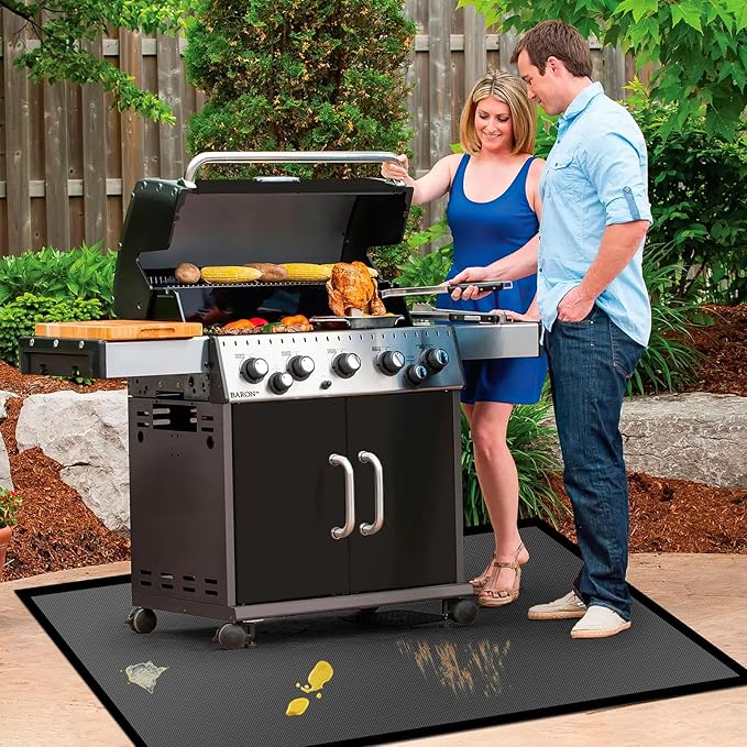90 ×48 inches Under Grill Mat Fit Blackstone 28in & 36in Griddle/ Griddle Mat for Blackstone, Grill Mat for Outdoor Grill, Grilling Mats BBQ Mats for Grilling to Protect Deck Patio Pavers Gas Grills