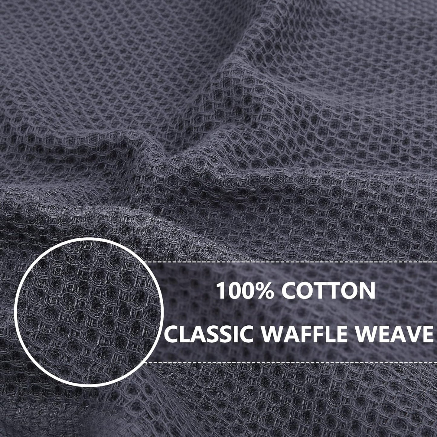 Homaxy 100% Cotton Waffle Weave Kitchen Dish Towels, Ultra Soft Absorbent Quick Drying Cleaning Towel, 13 x 28 Inches, 6-Pack, Mixed Color