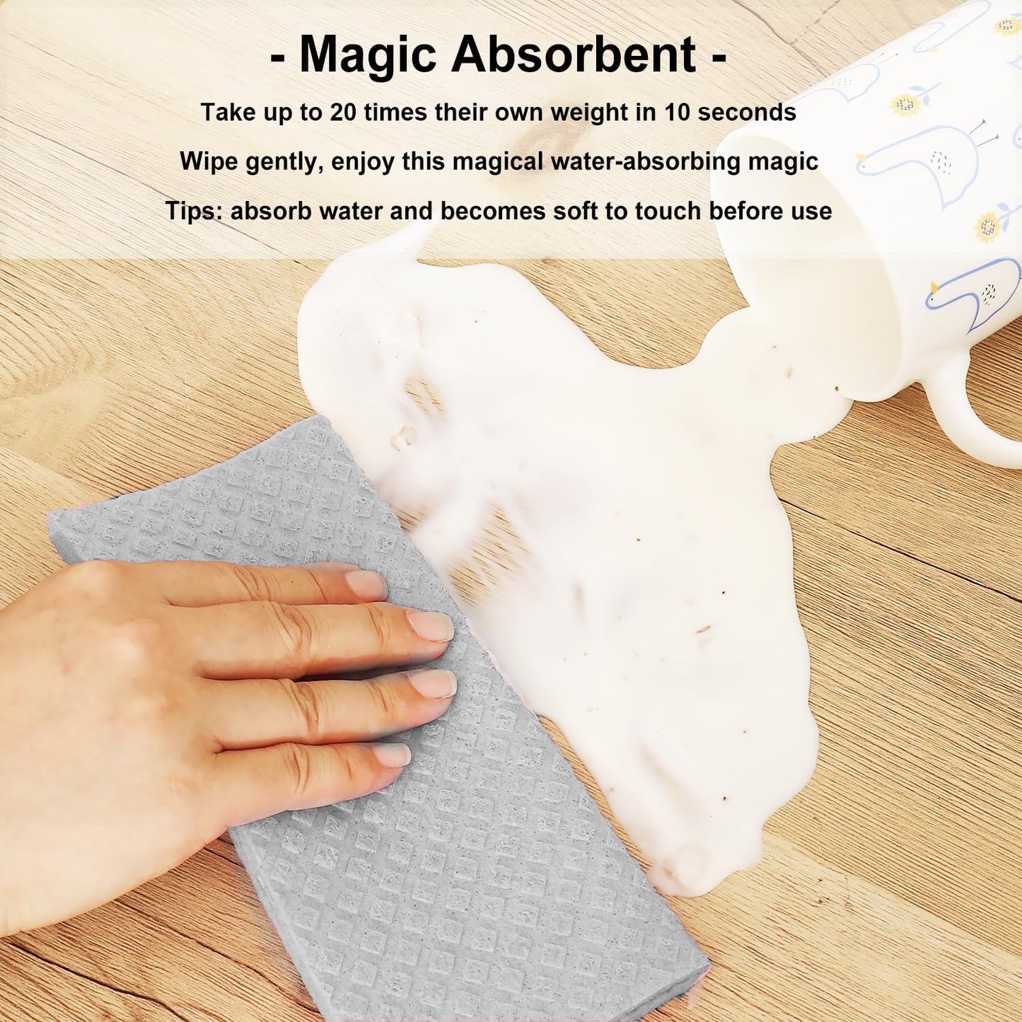 12 Packs Swedish Dishcloths for Kitchen, Reusable Paper Towels Compostable Swedish Dish Clothes for Kitchen and Household Use