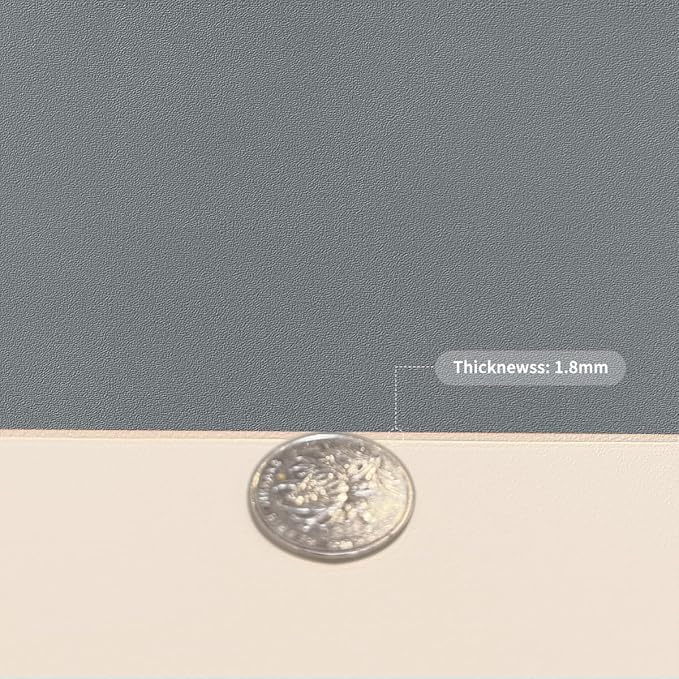 Leather Table Cover,1.8mm Thick,17x72 Inch Desk Cover,Dresser Cover Top,Dresser Protector Top,Dresser Cover,End Table Cover.(Off White+Light Gray,17x72)