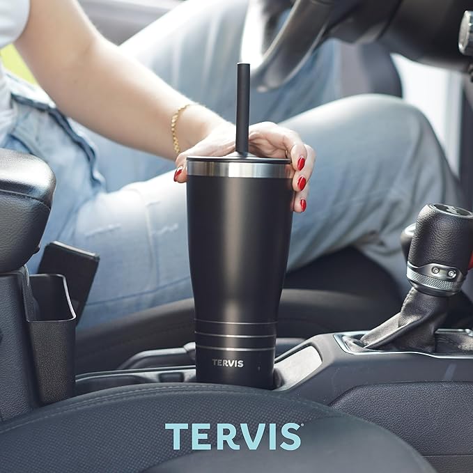 Tervis Traveler Alabama Crimson Tide - Night Game Triple Walled Insulated Tumbler Travel Cup Keeps Drinks Cold & Hot, 30oz with straw, Stainless Steel