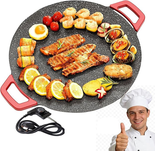 Indoor Grills Electric Smokeless – Nonstick Electric Griddle for Indoor Use, Fast-Heating Compact & Versatile Cooking for Steaks, Pancakes, and BBQ (15.7inch)(15.8in)