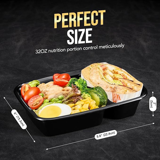 Glotoch 10 Pack 32OZ Meal Prep Containers Reusable Microwave Safe,Extra Large &Thick Food Storage Containers With Lids, Durable Bento Boxes BPA-free, Stackable, Dishwasher/Freezer Safe