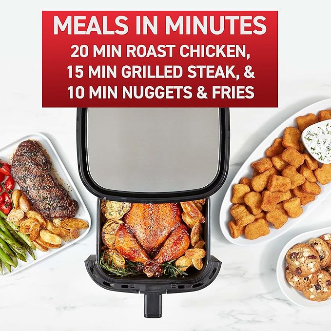 T-fal Air Fryer & Grill Combo Digital, 2-in-1, 4.4 Qrt, black
