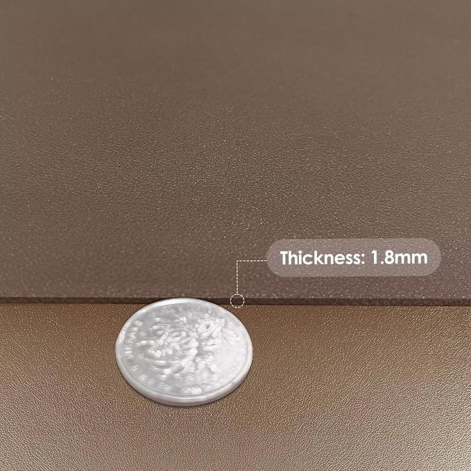 Leather Table Cover,1.8mm Thick,42x90 Inch Table Protector,Table Protector for Dining Room Table,Dining Table Cover,Table Cover Protector.(Mud Color+Champagne Gold,42x90)