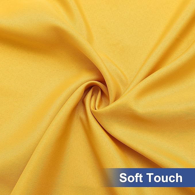 homing Rectangle Table Cloth Cover, Waterproof Polyester Elastic Fitted Tablecloth, Fits for 4 Foot Folding Tables, Washable Table Protector for Fall, Thanksgiving (Mustard Yellow, 30" x 48")