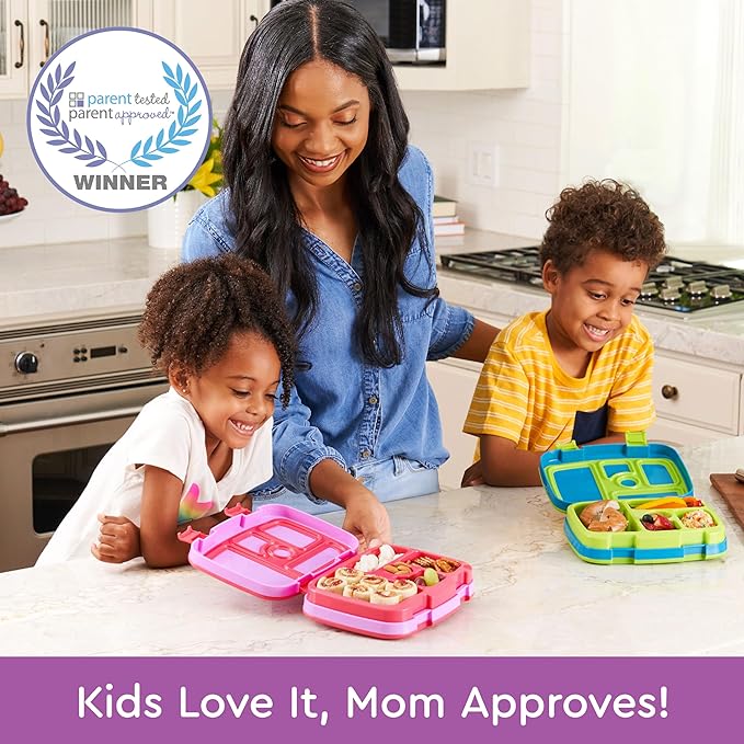 Bentgo Kids Prints Leak-Proof, 5-Compartment Bento-Style Kids Lunch Box - Ideal Portion Sizes for Ages 3-7, Durable, Drop-Proof, Dishwasher Safe, & PFAS & BPA-Free Materials (Fairies)