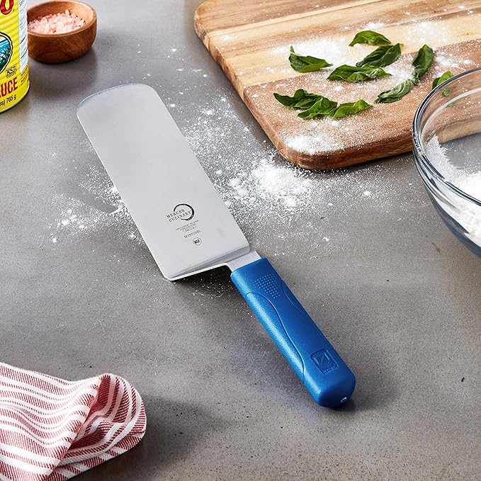 Mercer Culinary Millennia TurnerHandle, 8 Inch x 3 Inch Blade, Blue Handle